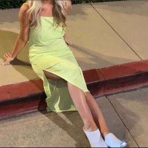 H&Μ Lime Green Midi With Slit